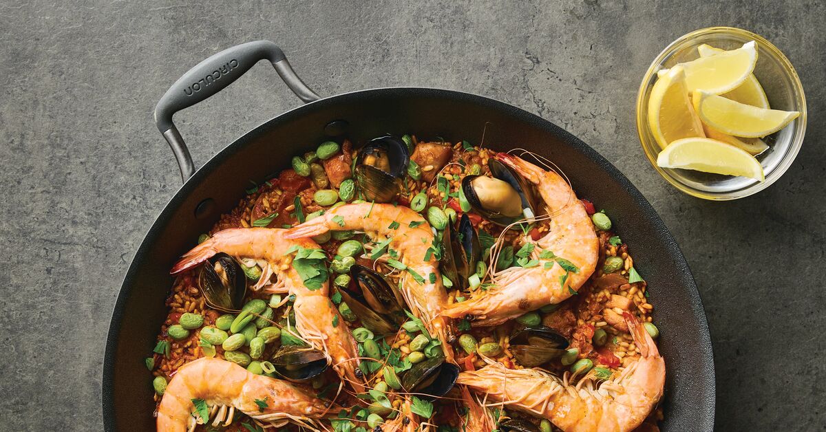 CIRCULON A1-SERIES 西班牙海鮮燉飯 Seafood Paella 食譜 易潔鑊 平底鍋 海鮮飯 MEYER 美亞廚具