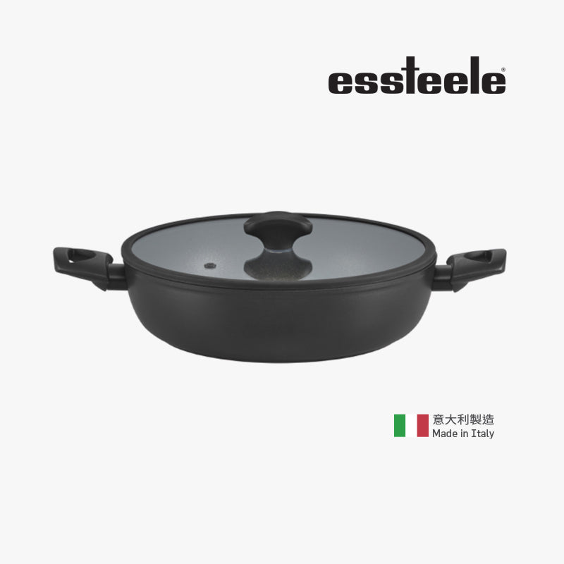 28cm/4L Easy-clean lidded frying pan