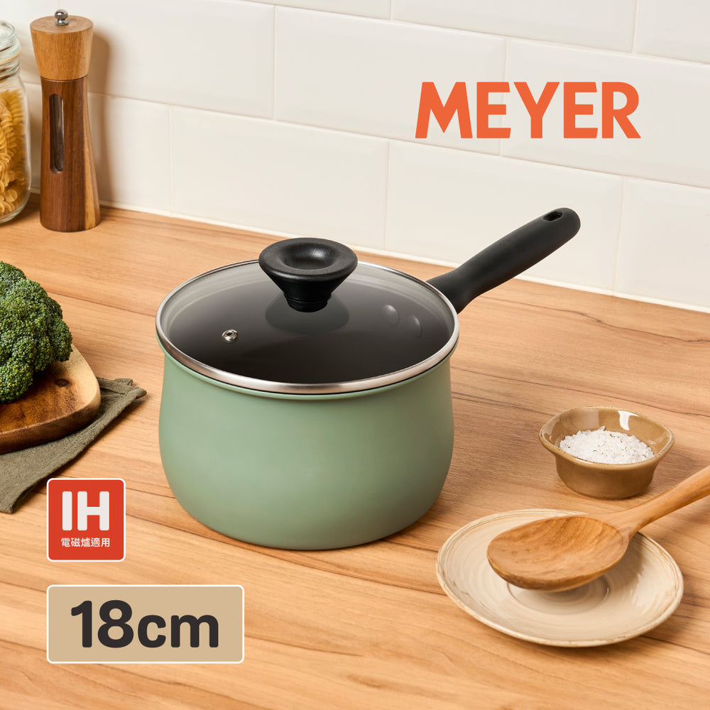 18CM Easy-Clean Lid Single-Handle Pot