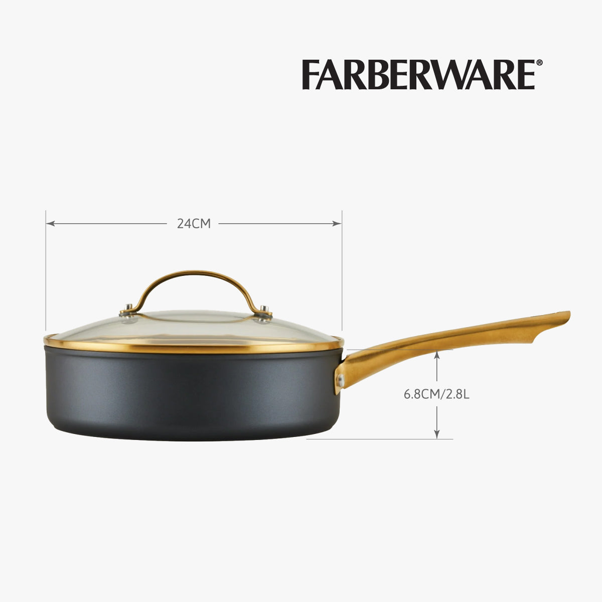 ⦁	優質陶瓷易潔塗層，耐用性提升13倍
⦁	鍛造鋁製鍋身相比傳統鋁製設計導熱更快、受熱更均勻
⦁	全覆蓋不銹鋼鍋底適用於所有爐具（含電磁爐），經久耐用且防變形
