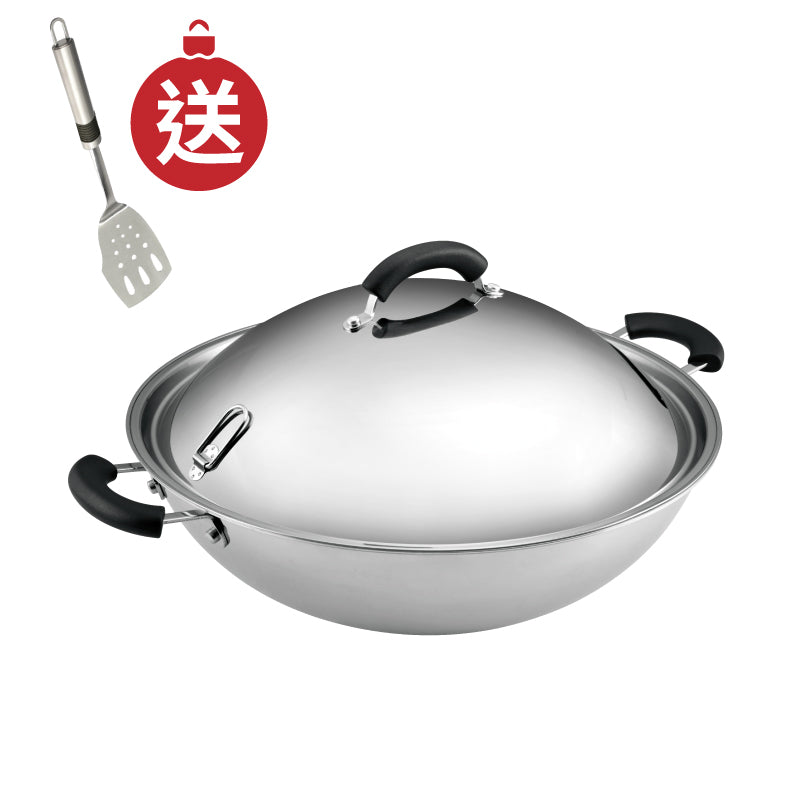 不銹鋼複合金有蓋中式鑊
