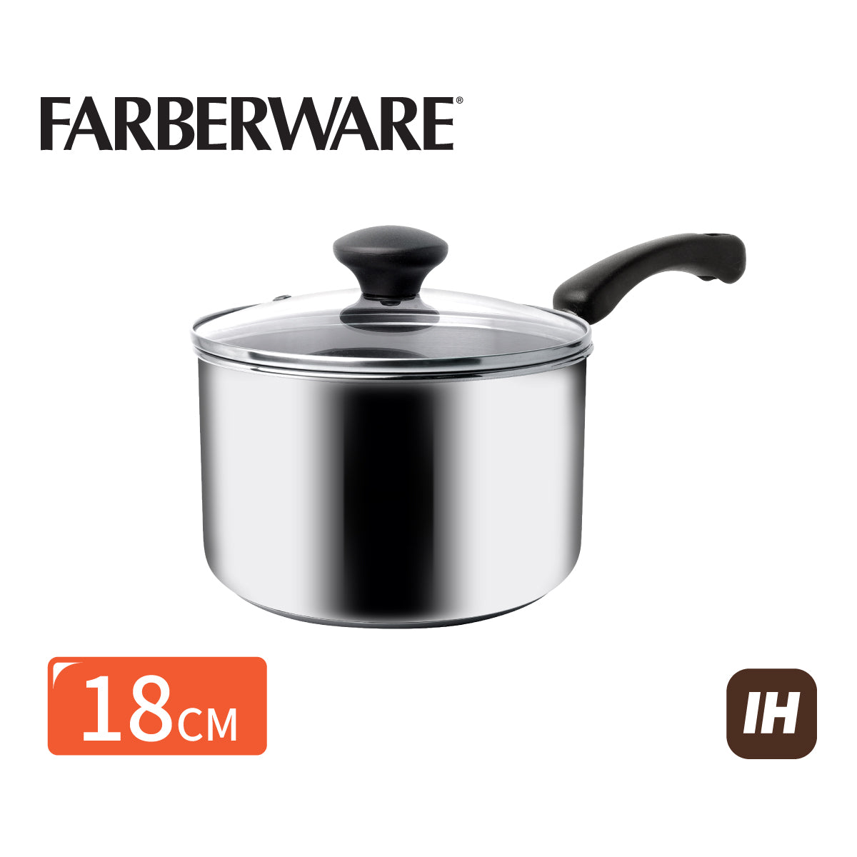 18CM/2.8L 不銹鋼有蓋單柄鍋
由食品級不銹鋼製成