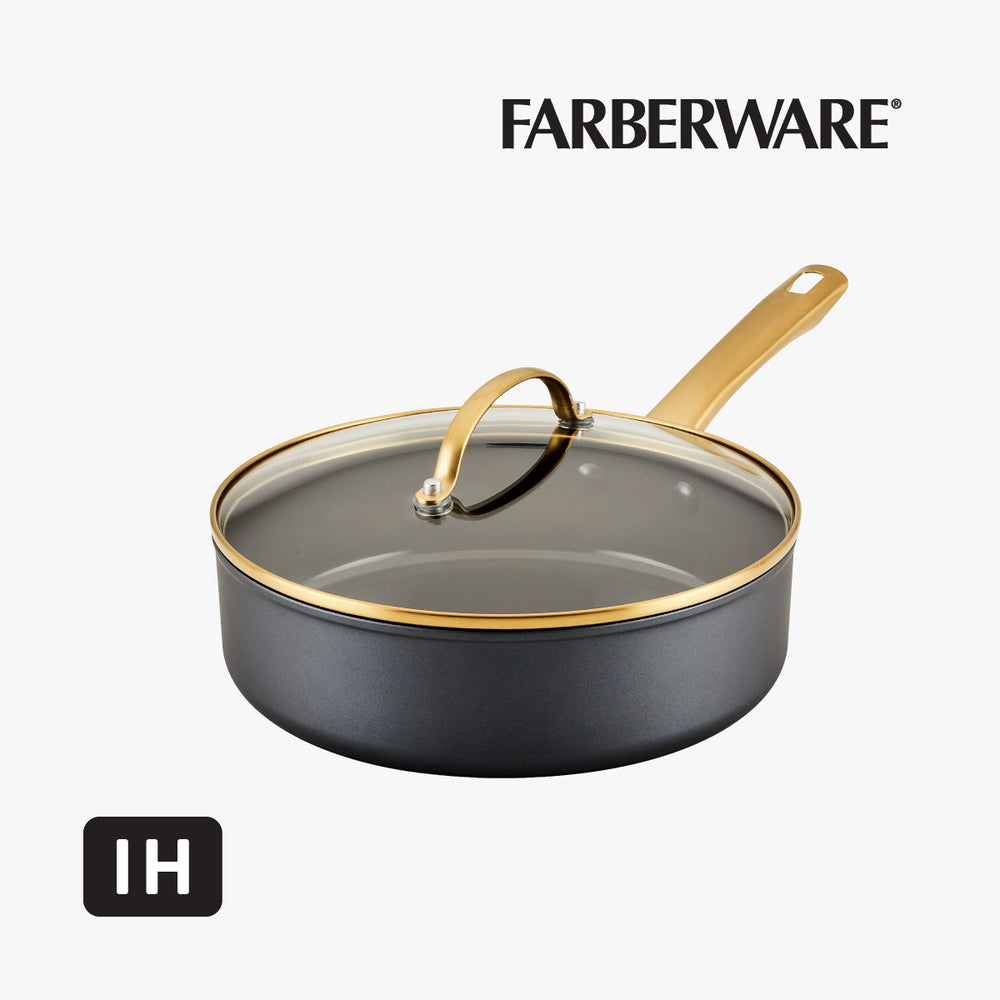 24cm Easy-to-Clean Deep Frying Pan with Lid